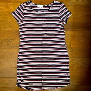 Red, White, and Blue Striped Dress